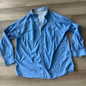 Blue Columbia fishing/sun Omni shade button up 2xl